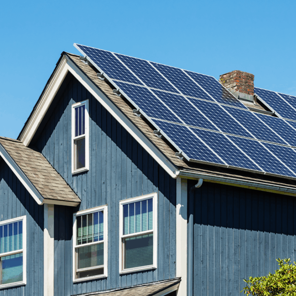 Residential and Commercial Solar Products | solar solution panels on the roof of a house